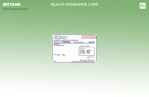 Модерен стил на САД UnitedHealthcare Inc. шаблон картичка за здравствено осигуру